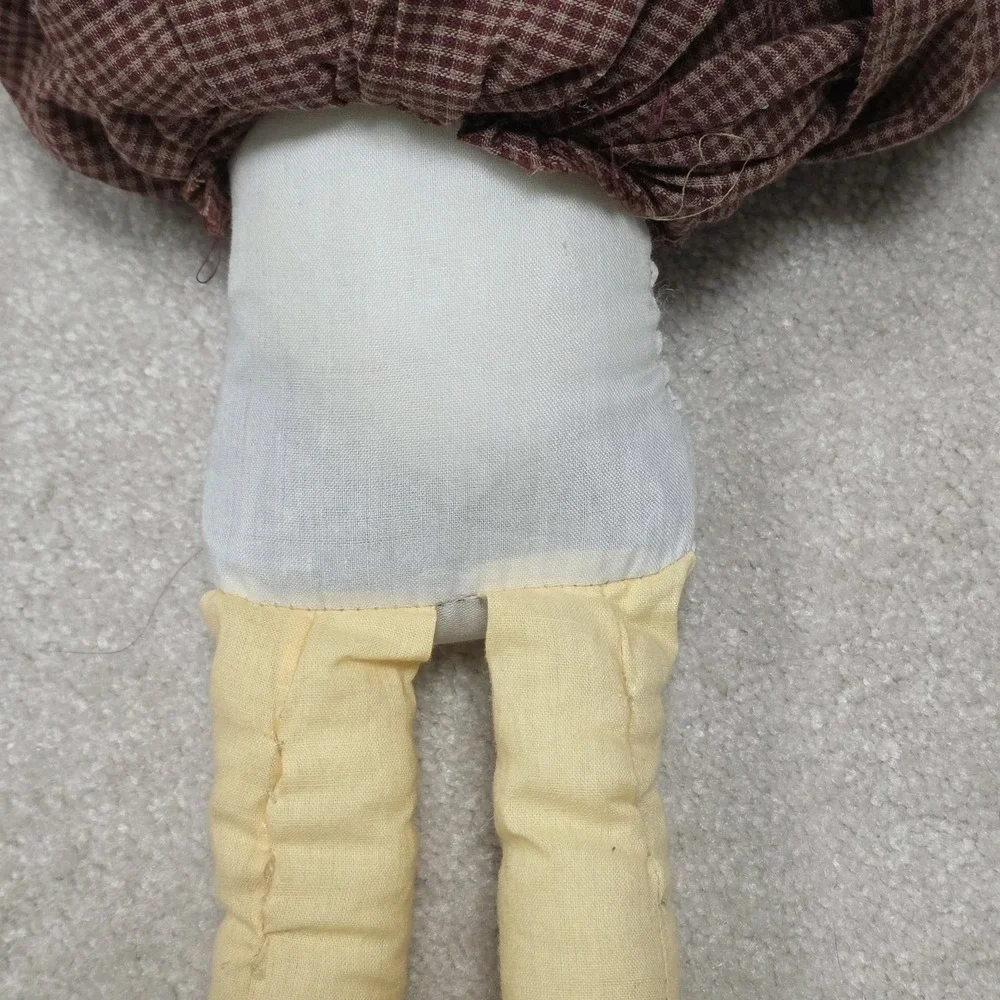 Vtg Handmade Raggedy Ann Doll Gingerbread Man 18 in Hanging‎ Shelf Sitter Rustic